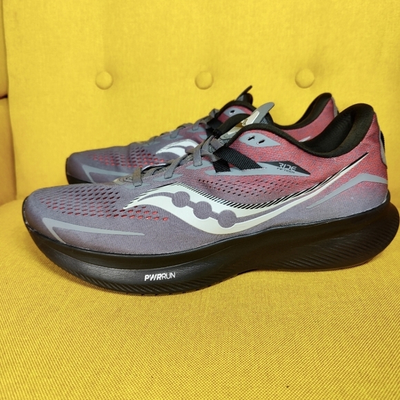 NOT FOR SALE Saucony Ride 15 Charcoal/Ember Athletic Running Shoes Men's - Picture 1 of 9